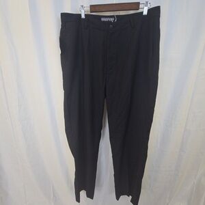 Andrew Fezza Dress Pants Mens 36x34 Black Ink Pleated Classic Fit Rayon Blend
